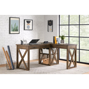 Real Wood L Shaped Desk : Modern & Contemporary Solid Wood Executive L